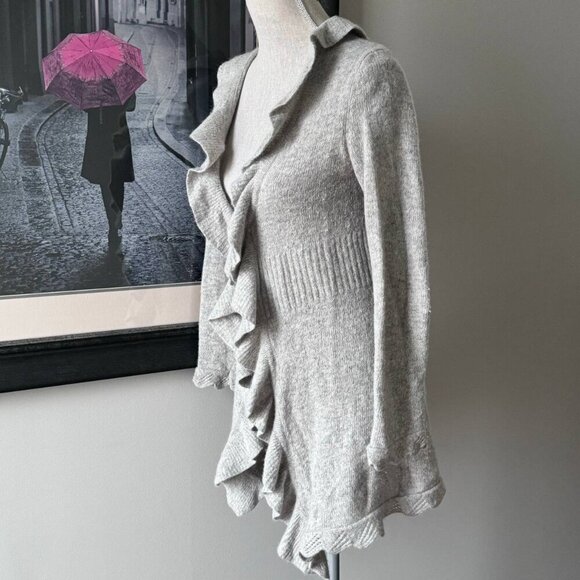 Gorgeous Boho Wool Blend Asymmetrical Cardigan - Size Small - Picture 5 of 11
